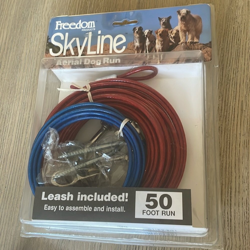 Freedom Products - 50 foot aerial dog run, including leash